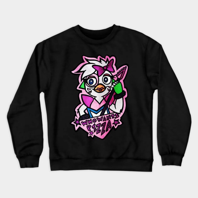 FNAF - Who Wants Pizza Crewneck Sweatshirt by ScribbleSketchScoo